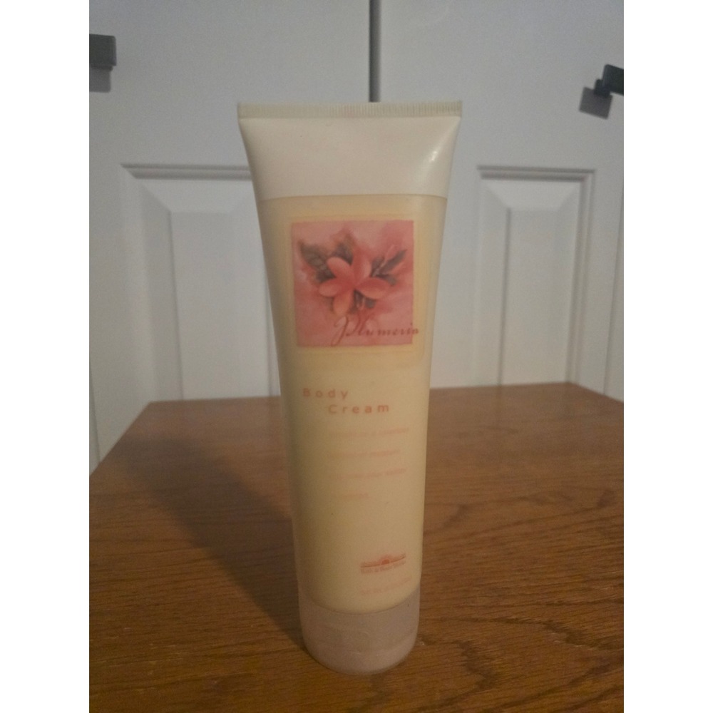 Vintage Bath & Body Works Plumeria Body Cream 8oz Tube Discontinued 80% Full
